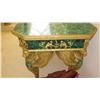 Image 14 : French Empire Style Faux Malachite Overlay Table w/Gilt Edging and Lion Clawfoot Details 63x31x32