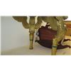 Image 19 : French Empire Style Faux Malachite Overlay Table w/Gilt Edging and Lion Clawfoot Details 63x31x32
