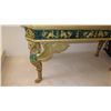 Image 8 : French Empire Style Faux Malachite Overlay Table w/Gilt Edging and Lion Clawfoot Details 63x31x32