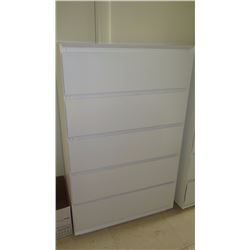 Tall 5-Drawer White Dresser - 32X17X50