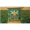 Image 11 : Pair: Large Brass Cast Chalice w/Ornate Gilt Relief and Faux Malachite Overlay 24" H
