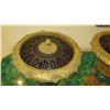 Image 16 : Pair: Large Brass Cast Chalice w/Ornate Gilt Relief and Faux Malachite Overlay 24" H