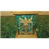 Image 7 : Pair: Large Brass Cast Chalice w/Ornate Gilt Relief and Faux Malachite Overlay 24" H