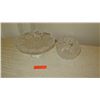Image 1 : Cut Crystal Stemmed Dessert Tray (approx. 11" dia) and Round Bowl (approx. 6" H)
