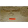 Image 3 : Cut Crystal Stemmed Dessert Tray (approx. 11" dia) and Round Bowl (approx. 6" H)