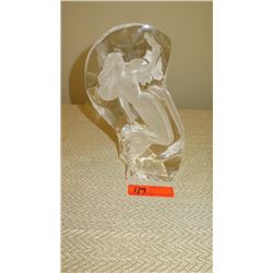 Etched Mermaid Lucite Block - C.A. Pardell - Approx. 25" H