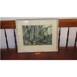 Framed Watercolor: Banyan Tree - by J.G. Tollenger 27 X 22