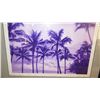 Image 2 : Framed Watercolor - Palm Trees at Dusk - Signed 27X20