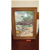 Image 1 : Framed Original Watercolor: Seaside House  with Boats - by Francis A. Davis 24X18