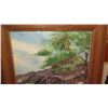 Image 2 : Framed Original Watercolor: Seaside House  with Boats - by Francis A. Davis 24X18