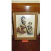 Image 1 : Old Framed Print: Hawaiian Royalty w/Feather Cloak & Helmet 16X14