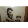 Image 2 : Old Framed Print: Hawaiian Royalty w/Feather Cloak & Helmet 16X14
