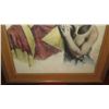 Image 3 : Old Framed Print: Hawaiian Royalty w/Feather Cloak & Helmet 16X14