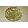 Image 2 : Large Polished Solid Stone Onyx Bowl - Celery-Hued w/Gold, Coppery Veins (13.5" dia.)