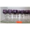 Image 10 : Qty 26 Etched, Grape Colored Cut Crystal Stemware