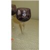 Image 4 : Qty 26 Etched, Grape Colored Cut Crystal Stemware