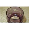 Image 6 : Qty 26 Etched, Grape Colored Cut Crystal Stemware