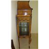 Image 10 : 6-Legged Burl Wood Glass Vitrine Cabinet w/Gilt Swag Ornamentation 41X19X65