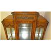 Image 3 : 6-Legged Burl Wood Glass Vitrine Cabinet w/Gilt Swag Ornamentation 41X19X65