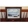 Image 1 : Original Framed Oil Canvas: Rough Sea - by Shirley Cunningham '71 (32X25)