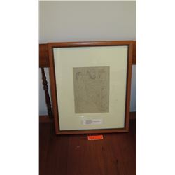 Framed Etching: Pablo Picasso  Sculpture Avec Coupe et Modele Accroupi  - Block #152 (17.5X22)