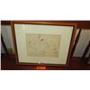 Image 1 : Framed Color Crayon Lithograph: Picasso "Picasso and the Human Comedy" 1954 Paris 22X18