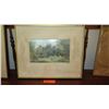 Image 1 : Framed Old Print - Depicting Hawaiian Village Scene 1958 (framed 1958) 21X17