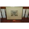 Image 1 : Framed Old Etching: Hawaiian Palace Scene - "From Estate of Liliuokalani Kawananakoa Morris 1969"