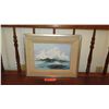 Image 1 : Framed Original Canvas Painting: Seascape - by BH Freeland 1978 (17X14)