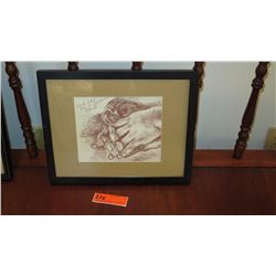 Framed Print: "Hands, Detail from the Primavera Botticelli" by Madge Tennent 15x12