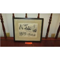 Framed B& W Print of 1875 Frank Leslie's Illustrated Newspaper #296 - NYC 15X12
