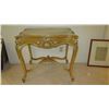 Image 4 : Gilded Italian Onyx-Topped Console Table 23 X 32 X 30 Ht.