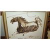 Image 2 : Framed Original Canvas: Horse Brushstrokes - by John Young 1977  (Inscription "For Rimu Charliz")