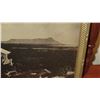 Image 3 : Framed Old B& W Photograph - Brick Building w/Diamond Head in Background 11x9