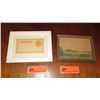 Image 1 : Framed Kalakaua 1881 Bank Note (N.Y), Framed Watercolor Rabbit Island? 8x6