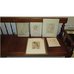 Qty 5 Litho Prints: Renoir, Degas, Corot, Madge Tennent