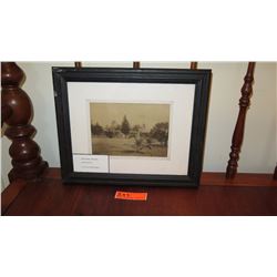 Framed Old B& W Photograph - Iolani Palace (Circa Late 19th Century) 16x13