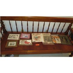 Qty 8 Misc. Framed Old Hawaiian Prints, Books, Newspaper Print, Modern Art, etc.