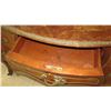 Image 9 : French Bombe Writing Table (Desk) - Burr Walnut w/Inlaid Burl Wood and Ormolu Mounts 55x32x35