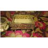 Image 5 : Antique Filigree Metal Boxes w/Gilt Overlay and Glass Lids