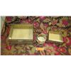 Image 6 : Antique Filigree Metal Boxes w/Gilt Overlay and Glass Lids