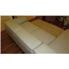 Image 10 : Modern 3-Piece Gray Leather Sofa Sectional w/Large Ottoman - Lt. Gray (approx. 118" L)