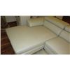 Image 4 : Modern 3-Piece Gray Leather Sofa Sectional w/Large Ottoman - Lt. Gray (approx. 118" L)