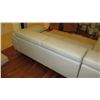 Image 8 : Modern 3-Piece Gray Leather Sofa Sectional w/Large Ottoman - Lt. Gray (approx. 118" L)