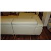 Image 9 : Modern 3-Piece Gray Leather Sofa Sectional w/Large Ottoman - Lt. Gray (approx. 118" L)