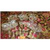 Image 1 : Qty 7 Cut Crystal Trays, Candy Dish, 8 Glass Chopstick Stands