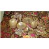 Image 1 : Glass Bowls, Plates, Stemware, Platter, Bowls w/Gilt Overlay