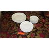 Image 1 : Wedgwood English Dinner - "Nantucket" White w/Basketweave Pattern Plates