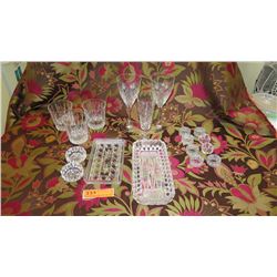 Misc. Crystal Trays, Glasses, Stemware, Small Condiment Bowls