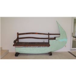 Hardwood Canoe Bench - Handpainted 110x24x72